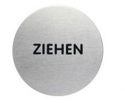 Edelstahlschild Ziehen 56mm/0,2mm