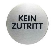 Edelstahlschild Kein Zutritt 83mm/0,2mm