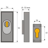 Abus Schutzrosette mit Zylinderschutz RSZS